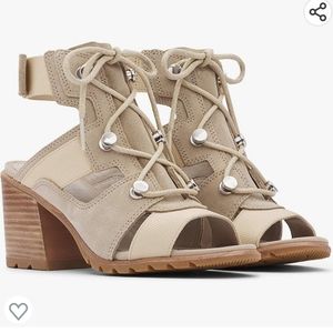 Sorel Nadia lace up sandal, ancient fossil